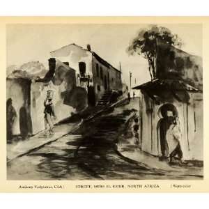 : 1944 Print Street Cityscape World War II Mers El Kebir North Africa 