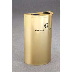  10 Gallon Dual Purpose Half Round Recycling Trash Can with 