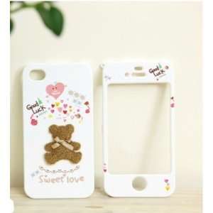  Happymori Cute Flannel Bear Hard Case Plastic Cover for 