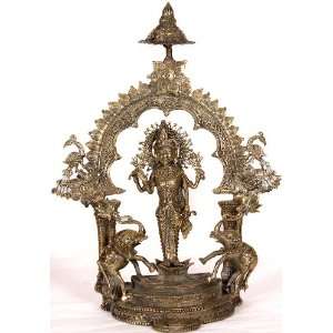  Goddess Gaja Lakshmi (From Bastar)   Brass Sculpture