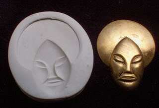 Man Face Tribal Ethnic Mask ~ CNS polymer clay mold  