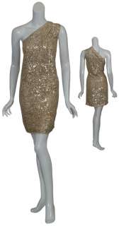ABS Sparkling Gold Sequin Cocktail Dress 14 NEW  