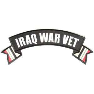  Iraq War Vet Rocker Patch with Flags, 11x4.5 inch, large 