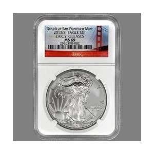  2012 (S) American Silver Eagle   NGC MS 69 Early Release 