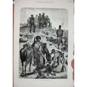  1877 War Assault Redoubt Plevna Horse Dead Bodies Art 
