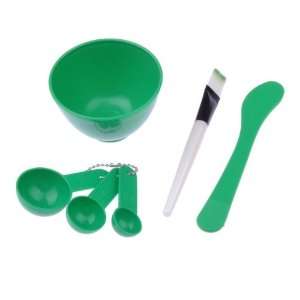   Green 4 in 1 Bowl Brush Gauge Stick Set for Homemade Face Mask Beauty