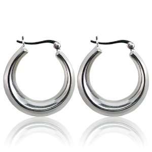  14K Gold Over Silver High Polish Round Hoop Earrings 