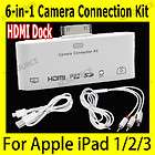 HDMI Dock Connection Kit Adapter USB AV 3*RCA Cable White For iPad 2 
