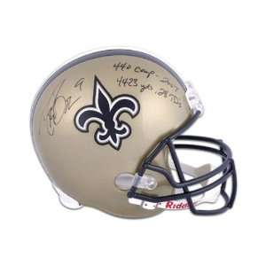  Autographed Helmet  Details: New Orleans Saints, 440 Completions 