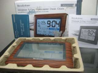 WeatherCast Wireless 5 Day Forecaster Wood Finish Desk Clock