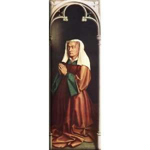 The Ghent Altarpiece: The Donors Wife 10x30 Streched Canvas Art by 
