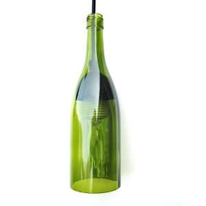 Walla Walla Wine Bottle Pendant Light (Green Tapered Top Bottle 