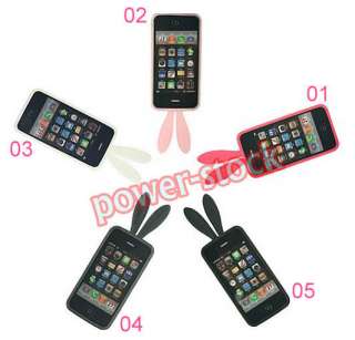 Rabbit Silicone Bumper Case Cover for I phone 4G LOT 5  