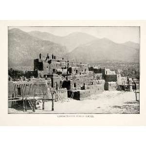  1902 Print Adobe Houses Homes Acoma Pueblo Albuquerque New 