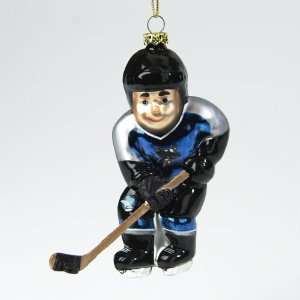  BSS   San Jose Sharks NHL Glass Hockey Player Ornament (4 