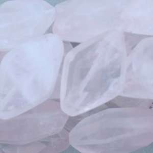 Beads   Rose Quartz  Diamond Shaped Top Drilled Faceted   21mm Height 