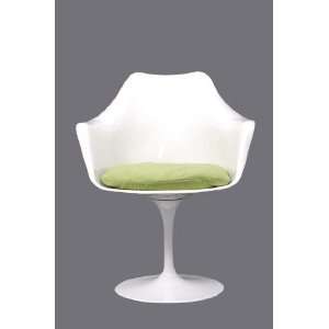 Lexington Modern Eero Saarinen Style Tulip Arm Chair with Green 