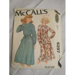  McCalls Vintage dress skirt top pattern 6297 1970s size 