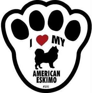  I Love My American Eskimo Pawprint Window Decal Pet 