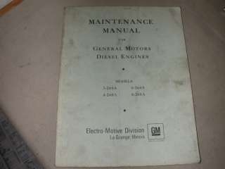 GM Electro Motive Maintenance Manual for Diesel Engines  