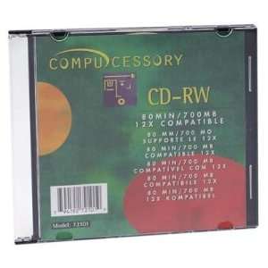  Compucessory CD RW, Branded Surface, 700MB/80 Minute Cap 