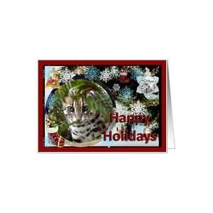 Bengal Cat Christmas Greeting Card Card