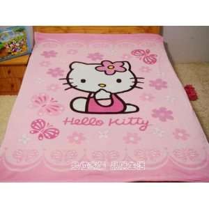 Hello Kitty Cartoon Plush Short Velvet Fleece Throw Blanket Sheet 