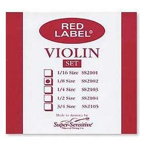 Super Sensitive Red Label 1/8 Violin String Set   Medium 