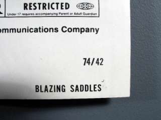 Blazing Saddles, Mel Brooks,1974 Original Poster 27x41  