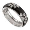 Paw Print Ring Black 925 Sterling Silver Band Size 8  