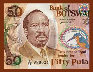 50 PULA Banknote of BOTSWANA 2000   KHAMA   Eagle   UNC  