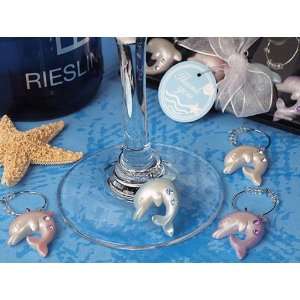  Baby Keepsake Oceans of love Dolphins wine charms favor 