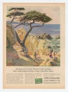 1959 New England Life Insurance Coastal Monterey CA Tom Lovell art Ad 