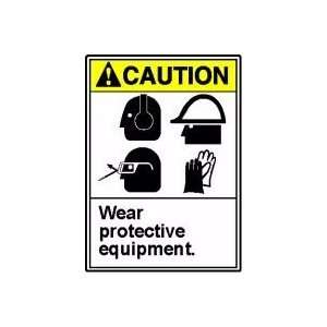   PROTECTIVE EQUIPMENT (W/GRAPHIC) 14 x 10 Adhesive Dura Vinyl Sign
