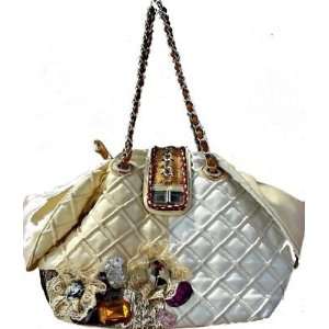  Vintage Inspired Soft Leatherette Quilted Handbag Purse 