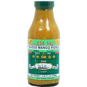 Ship Brand sliced mango pickle with natural vinegar, oil free, glass 