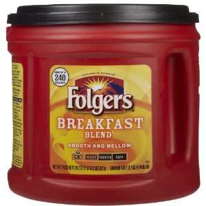 Folgers Breakfast Blend, Caffeinated, Can, 29.2 oz:  