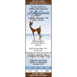  Holiday Reindeer Christmas Party Ticket Invitation Health 