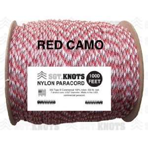  SGT KNOTS Paracord   Red Camo   1,000 Feet Sports 