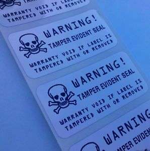 100 SKULL WARRANTY VOID SECURITY TAMPER LABELS STICKERS GR8 4 XBOX PS3 