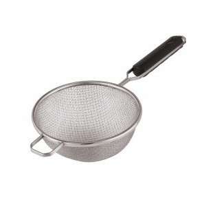 Stainless Steel Strainer, Double Mesh: Dia 6 1/4 In. X 6 5/8 In. Hd 