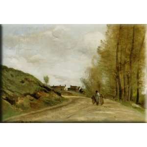 La Route de Gouvieux 30x20 Streched Canvas Art by Corot, Jean Baptiste 