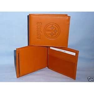   : PITTSBURGH STEELERS Leather BiFold Wallet NEW tan: Everything Else