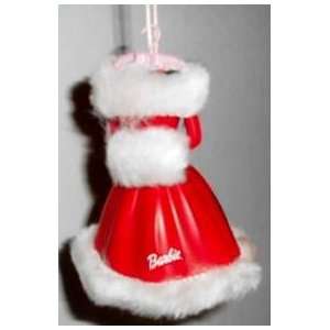  Barbie Holiday Ornament   Red Christmas Dress on Hanger 