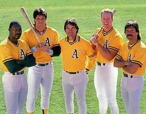 OAKLAND AS DAVE STEWART JOSE CANSECO TONY LARUSSA MARK MCGUIRE DENNIS 