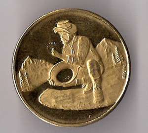 Alaska Brass Token, Goldpanner by stream collectors Coin NEW 