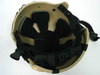 Airsoft IBH Helmet with NVG Mount & Side Rail Tan  