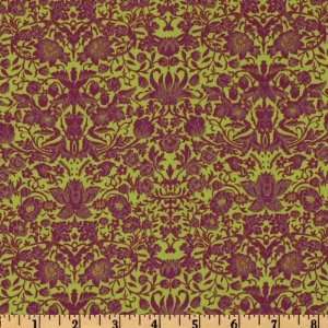  44 Wide Gabrielle Abstract Flourish Lime/Magenta Fabric 