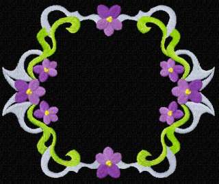 Ribbons+Flowers Frames 10 Machine Embroidery Designs  