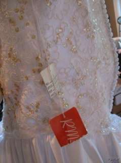 White Beaded Alfred Angelo Wedding Dress Size 14  